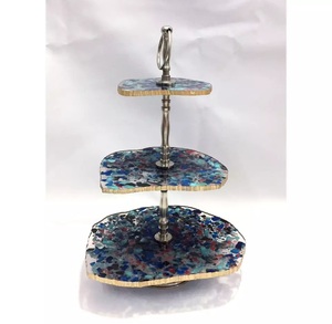 Soporte para Tartas ecológico hecho a mano de resina sin cortar de 3 niveles para bodas, cumpleaños, fiestas, bandeja para servir - Product Image 3