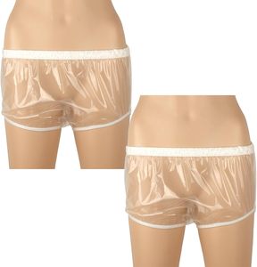 <span class=keywords><strong>Pantaloni</strong></span> in plastica impermeabili senza cuciture stampati per adulti, modello boyshort a vita alta, colore bianco latte, per incontinenza, campione con tempi di consegna di 7 giorni - Product Image 3