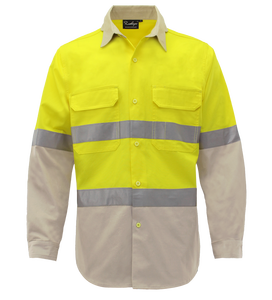 Chemise de travail personnalisée réfléchissante ignifuge imperméable pour hommes à manches courtes boutonnée uniforme de sécurité vêtements de travail haute visibilité industriels - Product Image 1