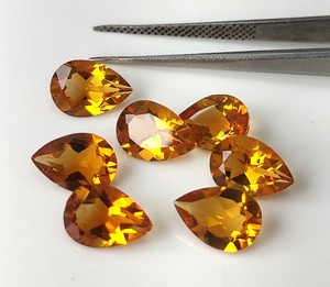 Citrino natural 3x5mm-8x12mm corte de pera facetado de alta calidad hecho a mano piedras preciosas sueltas para la fabricación de joyas - Product Image 5