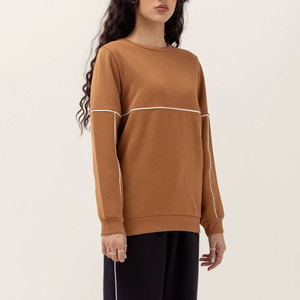 Venta al por mayor caliente popular de buena calidad de las mujeres personalizadas Womens Streetwear algodón liso moda sudaderas para la venta - Product Image 4