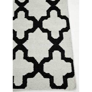 Indusbar Handmade Kilim Wool <b>Rugs</b> Abstract Rectangle Design Grey Black 4m Wide for Home Floor Flat Weaves 10mm <b>Thickness</b>-Model - Product Image 3
