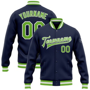 Chaqueta Bomber Casual de Invierno al por Mayor Directo de Fábrica, Personalizada en Verde Oliva, Blanco y Negro, Estilo Universitario con Botones a Presión, Diseño de Homenaje al Servicio - Product Image 4