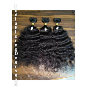 Cuticules du temple indien crues de qualité supérieure cheveux alignés cheveux humains non transformés donneur unique cheveux en vrac pour la fabrication de perruques et de trame - Product Image 2