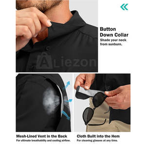 เสื้อยืดตกปลาแขนครึ่งระบายอากาศออกแบบโลโก้ได้ตามต้องการสำหรับผู้ชาย - Product Image 6