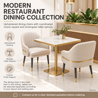 Ensemble de mobilier de luxe pour cafétéria, tables et chaises de cantine en métal doré de qualité commerciale pour restaurant, café de plage