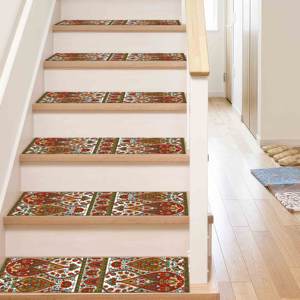 Printed Rug: Modern Floral Design Farmhouse Style <b>Stair</b> <b>Tread</b>,Goblen - Product Image 5