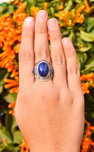 925 Sterling Silver Natural Lapis Lazuli Oval Cabochon Ring | Designer Jewelry Ring for Reselling | Factory Wholesale Price - Product Image 4