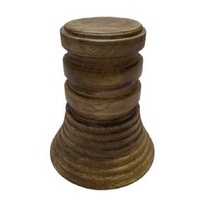 Bougeoir pilier en bois de manguier écologique de ferme vintage Moyen haut sculpté à la main pour les ensembles de vaisselle de vacances à la maison - Product Image 1