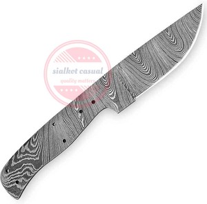 Lame vierge en acier damas faite à la main sur mesure pour couteau - Product Image 2