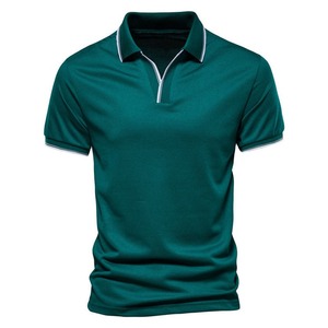 Polo d'affaires pour hommes 100% coton Motif solide Tissu personnalisé imprimé pour l'été Style décontracté grande taille-Fabriqué au Pakistan RTS - Product Image 1