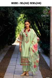 Traje DE TRABAJO Salwar de secuencia de bordado de seda viscosa sintética de último diseñador de Fab Zone - Product Image 5