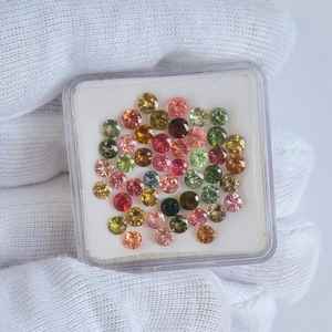 Piedra de turmalina Natural certificada de 3,5mm, piedras preciosas calibradas sueltas de corte redondo facetado para hacer joyas, ajuste de anillo a granel - Product Image 4