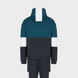 Sweat-shirt zippé pour hommes couleur rose unie personnalisé en polaire de coton coupe ajustée sweats à capuche et pantalons amples survêtements pour hommes - Product Image 4