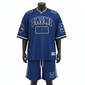 Conjunto de Pantalones Cortos de Malla Premium, Transpirable, de Poliéster, Diseño de Paneles Azul y Blanco, Sublimación y Logotipo de Tackle - Product Image 6