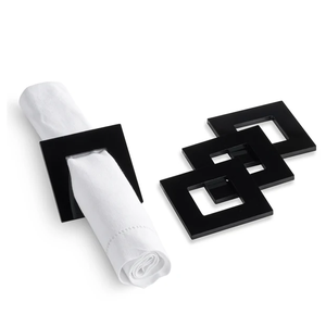 Anneau de serviette en corne de buffle de designer antique en forme de carré Article de décoration de table de bonne qualité Anneau de serviette en corne - Product Image 1