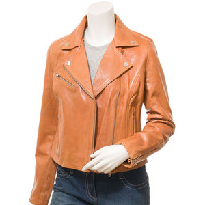 Chaquetas de cuero de invierno genuino 100% para mujer, servicio OEM personalizado transpirable con cremallera de alta calidad - Product Image 4