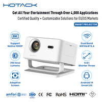 Proyector Inteligente Portátil Hotack X4AR LCD HD 1080p 8K Android 14 para Cine en Casa, Juegos, Educación y Reuniones