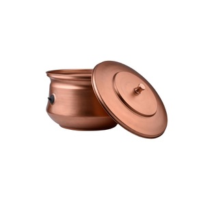 Bol tuyau en cuivre couleur or rose avec couvercle forme ronde pour arroser les plantes à la maison bol tuyau d'arrosage décoratif en cuivre - Product Image 1