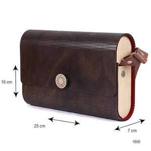 กระเป๋าคลัทช์ไม้สไตล์วินเทจ ดีไซน์คลาสสิก ดูเป็นธรรมชาติ ทำด้วยมือ พร้อมลวดลายแกะสลักตกแต่ง - Product Image 3