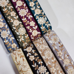 Tissu en dentelle pour robe, nouveaux designs, pas de MOQ, tissu à paillettes, designs lourds avec des perles, mode - Product Image 1