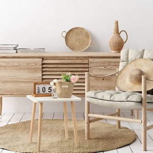 Mesa de centro de madera de teca de cuatro patas de estilo moderno, mesa central de madera maciza hecha a mano, uso doméstico, para sala de estar, dormitorio, Oficina - Product Image 5