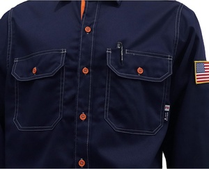 OEM Protección DE SEGURIDAD Nomex Camisas de manga larga resistentes al fuego 100% Chaquetas de seguridad de algodón - Product Image 1