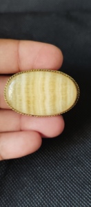Nouveauté Agate jaune Cabochon rainuré en laiton Cristal de guérison incroyable Pierre précieuse en vrac pour la fabrication de bijoux - Product Image 2