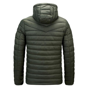 Blouson matelassé de haute qualité, extérieur, grande taille, hiver, homme, col montant personnalisé avec capuche, blousons matelassés personnalisés - Product Image 2