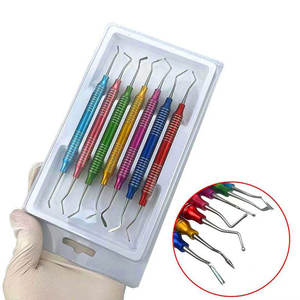 Juego de 7 piezas de odontología, instrumento de relleno de resina compuesta colorida, espátula de mango grueso para cirugía de restauración Dental - Product Image 5