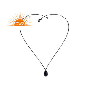 สร้อยคอจี้อัญมณีธรรมชาติสีฟ้าคอรันดัมดีไซน์ล่าสุดผู้ผลิตเครื่องประดับตามสั่ง - Product Image 1