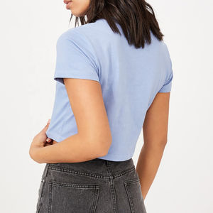 เสื้อครอประบายอากาศได้ดีสำหรับผู้หญิงเสื้อครอปแบบลำลองเซ็กซี่โลโก้แฟชั่นฤดูร้อน - Product Image 3