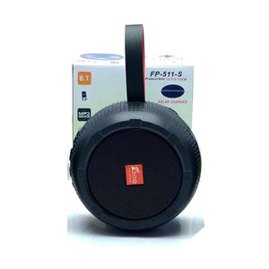 Altoparlante Bluetooth portatile rotondo a energia solare con Radio FM, USB, Slot SD per dispositivi universali per telefoni cellulari - Product Image 1