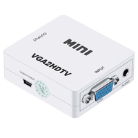 Adaptador Mini VGA a HDTV ZLD HD 1080p con Cable USB para PC, Laptop y Monitor, Material ABS