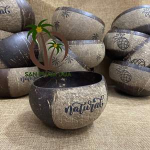 Cuencos de cáscara de coco con logotipo personalizado, cuencos de cáscara de coco para ensalada, juego de vajilla de VIETNAM, venta al por mayor, alta calidad - Product Image 6