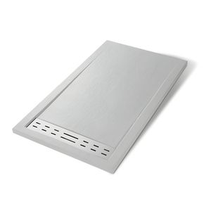 Piastra doccia antiscivolo in resina di marmo minerale tinta bianca dimensione L120 X P80 X H4 cm confezione 1 fornitura per bagno e toilette - Product Image 1