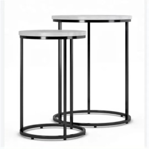 โต๊ะปลายเหล็กดัดทรงกลมสีทองสุดสร้างสรรค์พร้อมกระจกเข้ามุมด้านบนหินอ่อนสำหรับห้องนั่งเล่น - Product Image 5