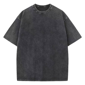 เสื้อยืดผ้าฝ้ายโอเวอร์ไซส์วินเทจของผู้ชายเสื้อยืดเอ็ฟเฟคแอซิดกรดแบบปรับแต่งได้ - Product Image 1