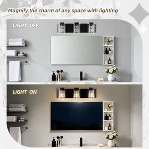 Modern Crystal Wall Lamp 3500K Warm White LED Bathroom Vanity Light <b>E12</b> <b>Bulb</b> Surface Mounted Mirror Lighting Fixture - Product Image 6