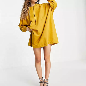 Vestido con capucha de manga larga para mujer, ropa informal holgada con capucha - Product Image 2