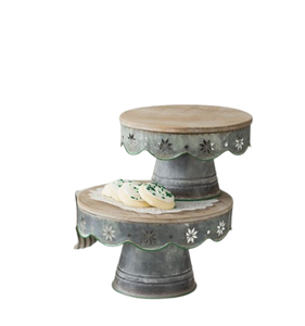 Soportes de pastel de Metal galvanizado de dos niveles para el hogar, Hotel, restaurante, hecho a medida pastel de cumpleaños, herramientas de pastel de mesa - Product Image 6