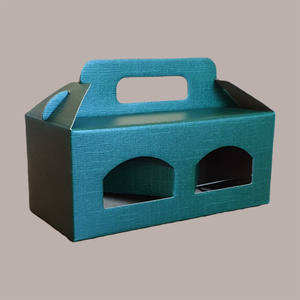 Caja de cartón de seda verde, 10 Uds., 210x100H90mm, materiales reciclados, mango de ventaja UV personalizable para 2 tarros, salsas, cremas - Product Image 4