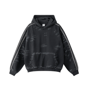 เสื้อครอปมีฮู้ดผ้าคอตตอนผสมเพชรเทียมทรงหลวม500gsm ฟอกสีได้ - Product Image 2