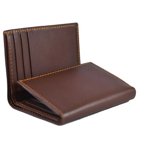 Cartera Bifold Delgada de Cuero Genuino para Hombre, Personalizada OEM, Protección RFID, Gran Capacidad, Ranuras para Tarjetas, Impermeable - Product Image 1