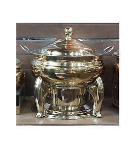 Ensemble de buffet en acier inoxydable doré Art Déco, design élégant, durable, avec couvercle à roulettes, réchaud à nourriture avec fenêtre de perspective, réchaud à riz - Product Image 1