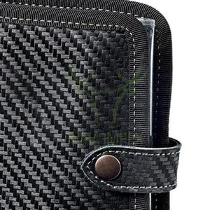 Licence en cuir personnalisable de haute qualité et porte-stylo poche portable avec fermeture à bouton effet carbone compartiments en plastique - Product Image 3