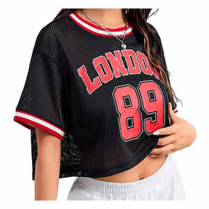 Camiseta corta hecha en fábrica de talla grande de alta calidad para mujer, Tops cortos transpirables hechos en Pakistán para mujer - Product Image 6