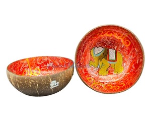 Juego de cuencos de coco con laca de colores mezclados desechables de alta calidad estilo Vietnam precio razonable para compradores comerciales de alimentos - Product Image 1