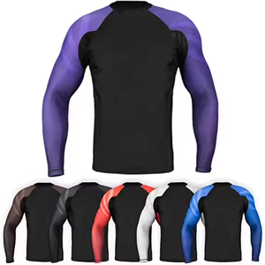 Compression Hommes Rash Guard Mma Manches Longues Rush Guard Sublimation Imprimé Rashguard Haute Qualité OEM Mma Rushguard avec logo - Product Image 2