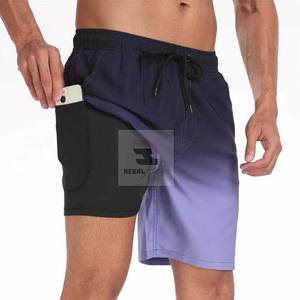 Short double couche respirant en polyester spandex Short de compression personnalisé - Product Image 3
